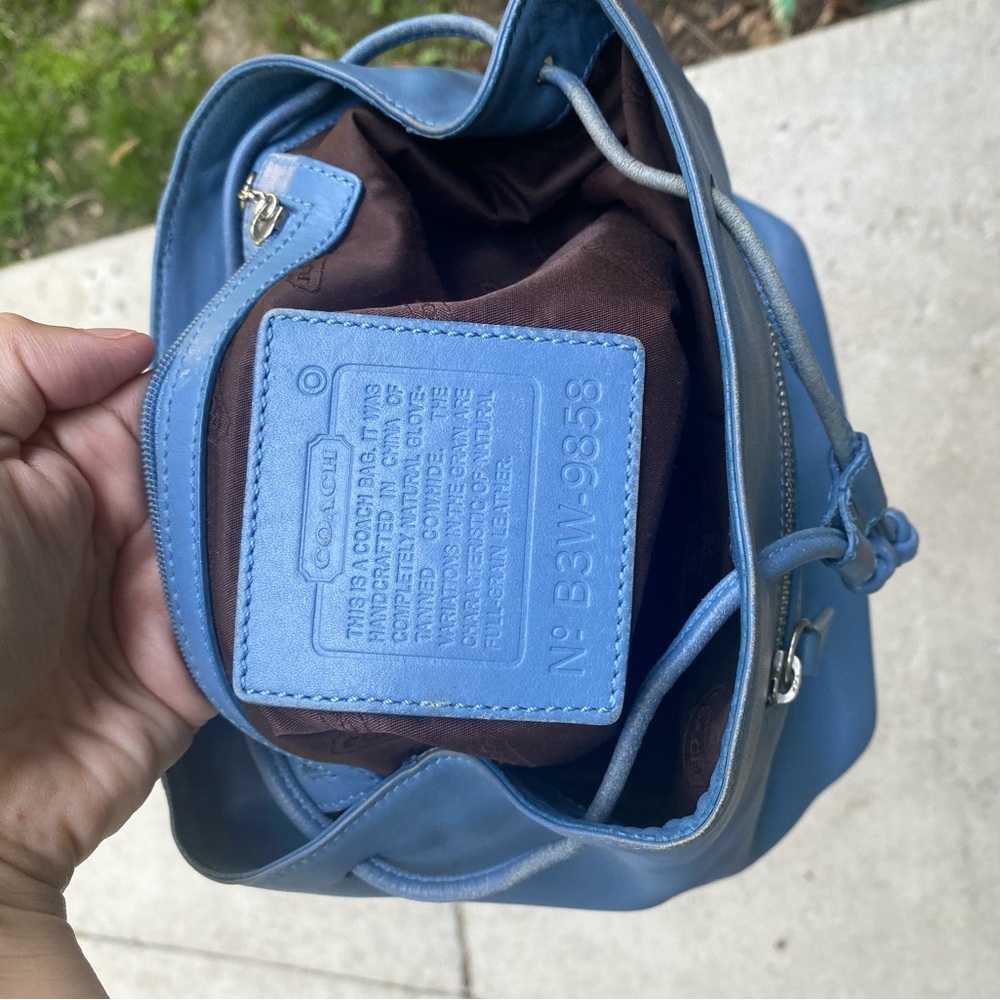 Vintage Coach Legacy Baby Blue Leather Backpack - Picture 7 of 10